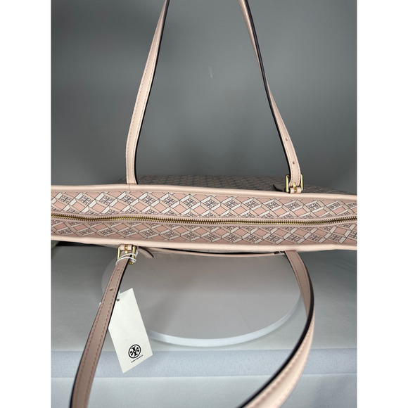 NWT Tory Burch Geo Logo Tote Zip Top Dusted Blush Pink Shoulder Bag Handbag - Picture 5 of 7